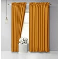 thumbnail image 1 of Vargottam Cotton Slub Dark Yellow Curtains 90 Inch Long Window Curtain Rod Pocket Window Panels For Bedroom 2 Panels, 1 of 9