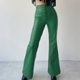 thumbnail image 6 of ALLLIST Pants for Ladies Flare-Leg Lounge Pants Solid Green Knit Pants Women, 6 of 6