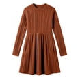 thumbnail image 3 of Krayuyo Girls A Line Dresses with Pockets Long Sleeve Shirt Dress Casual Soft Flowy Dress Size 5-15 Years, 3 of 9