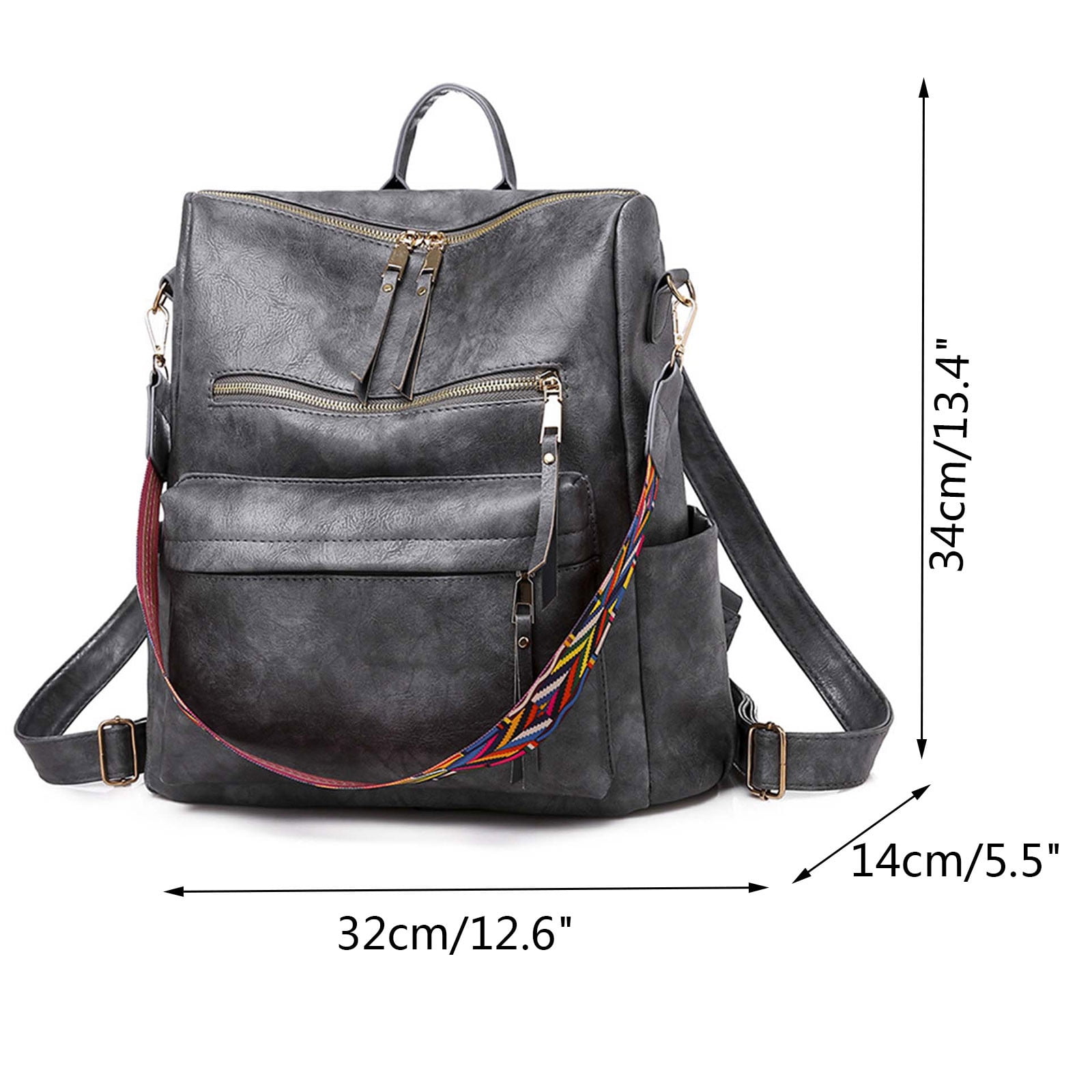 Aueoeo Faux Leather Backpack Purse for Women Travel Backpack Purses Fashion Ladies Shoulder Bag with Shoulder Strap