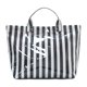 thumbnail image 1 of Bolso tote impermeable para mujer, moderno y sencillo, bolso de hombro a rayas, bolso tote deportivo para el trabajo. Rayas blancas y negras, 1 of 9