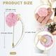 thumbnail image 2 of Broche de solapa de rosa para hombres, broche de flor de rosa hecha a mano para trajes de hombres con hoja dorada/cadena para accesorios de traje, rosa, 2 of 6