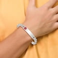 thumbnail image 2 of 925 Sterling Silver Medical Alert Figaro Anchor Mariner Link Name Bar Identification ID Bracelet, 2 of 5