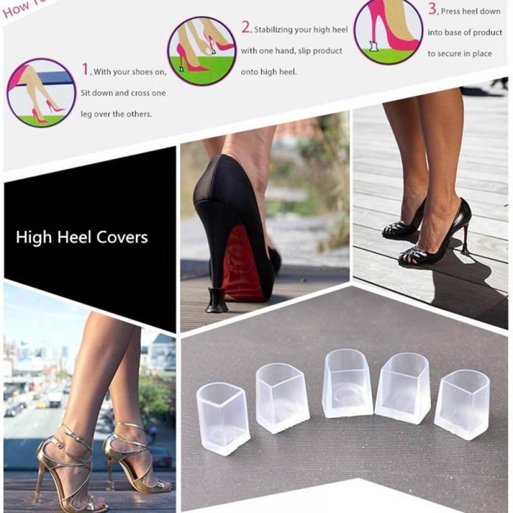 MOODKEY 21 Pairs High Heel Protectors for Grass 4 Sizes Transparent High Heel  Stoppers Clear Heel Repair Caps Covers for Wedding Shoes Protecting from  Grass Gravel Bricks Cracks(XS S M L)