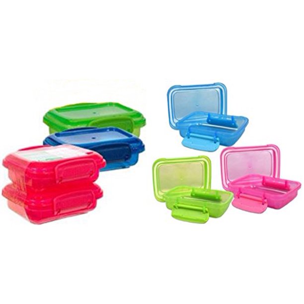 greenbrier plastic storage containers, small, mini, snaplock lids, 6