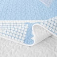 thumbnail image 5 of Erosebridal Cottage Gingham Bow Bed Spread Queen for Girls, Blue Plaid Ribbon Queen Coverlet Set, 3 Pieces, 5 of 7
