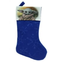 Baby Yoda Mandalorian Star Wars Blue Felt Holiday Christmas Stocking - 17" x 9"