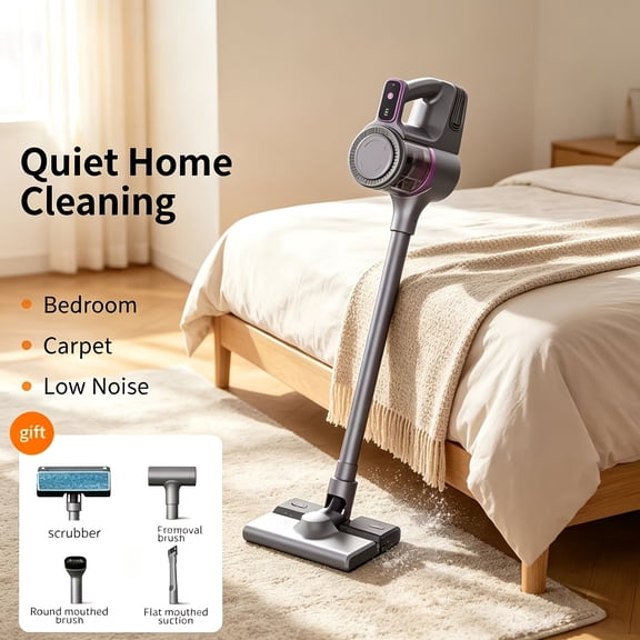 Cordless Stick Vacuum Cleaner Convertible Handheld & Rod Design Strong Suction Visible Dust Results Time Saving Sweeper For Whole House Indoor Use