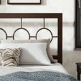 thumbnail image 4 of Sha Cerlin Brown Full Size Metal Platform Bed Frame with Vintage Circular Headboard & Footboard, Adult, 4 of 9