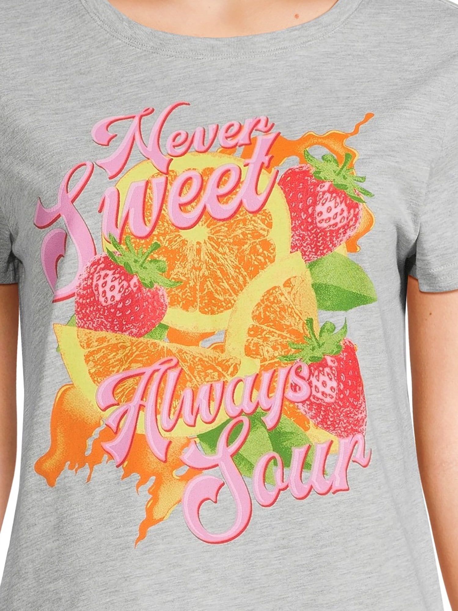 Juniors Never Sweet Graphic Print T-Shirt, Sizes XS-XXXL