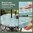 thumbnail image 5 of Round Outdoor Tablecloth with Umbrella Hole and Zipper, Teal Beach Coastal Tablecloth with Elastic Waterproof, Summer Nautical Starfish Shell Coral Vintage Patio Table Covers for 45" - 54" Tables, 5 of 9