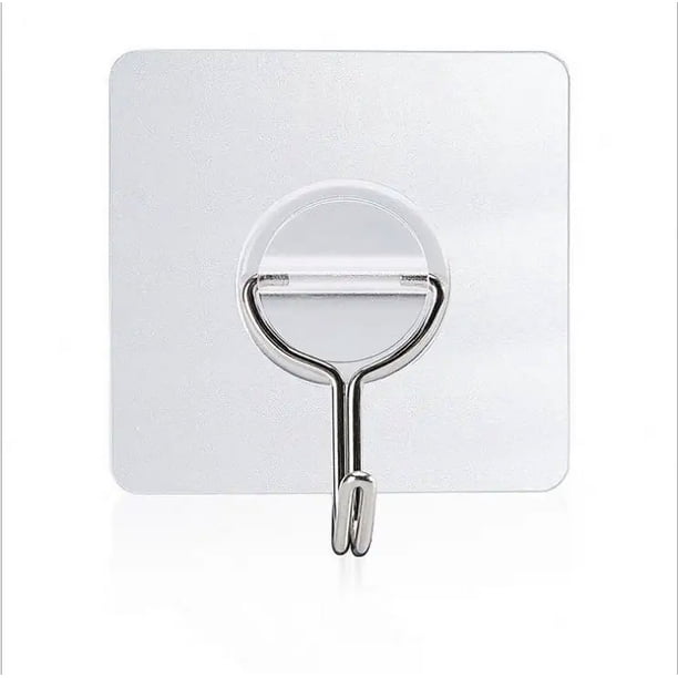 Gancho adhesivo transparente de 32 piezas, gancho autoadhesivo sin perforación para baño, dormitorio, cocina, sala de estar