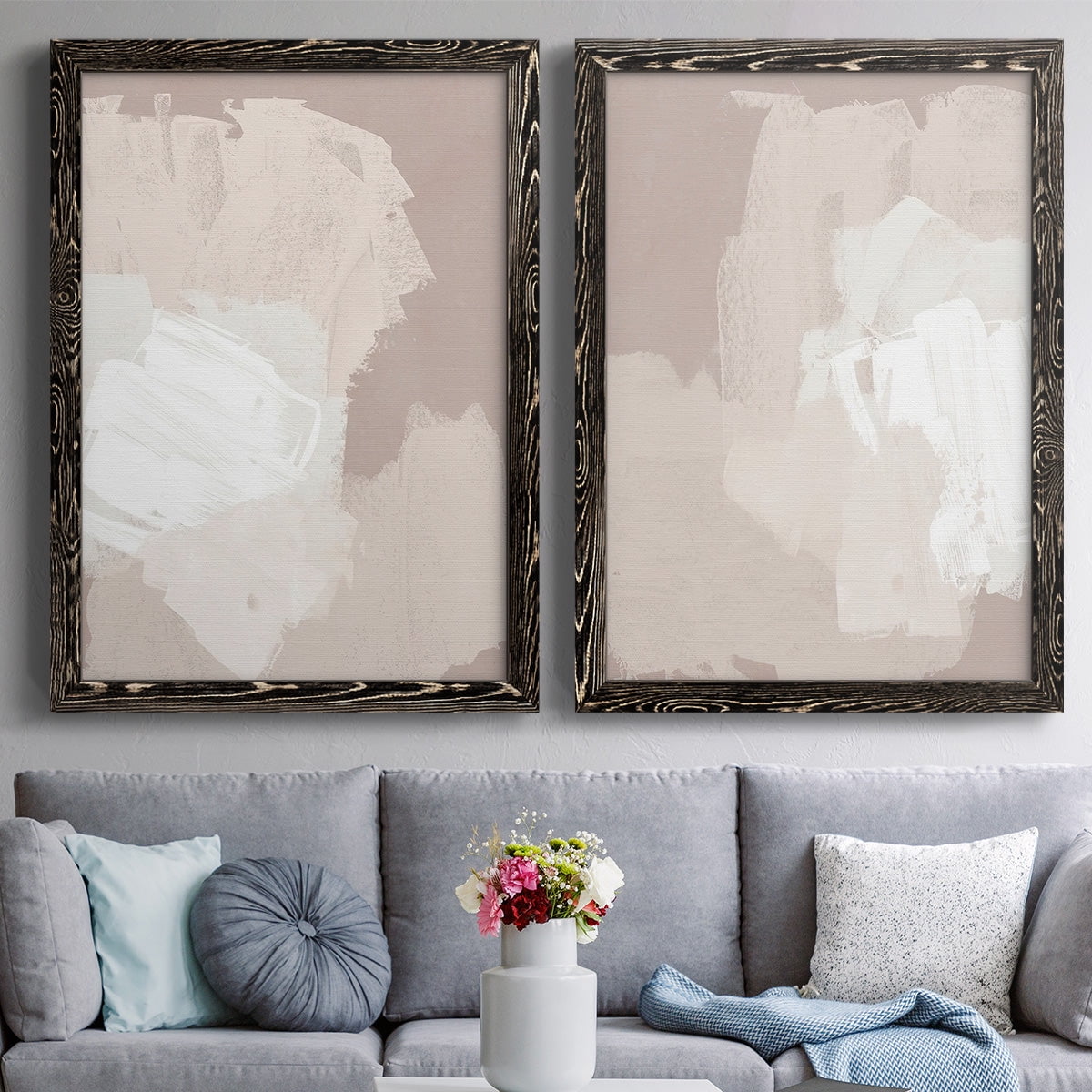 Cloud Slate I - Premium Framed Canvas 2 Piece Set - Ready to Hang