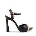 thumbnail image 1 of Tacones para Dama Tipo Sandalias Davenia de Piel Negro con Beige, 1 of 5