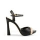 thumbnail image 1 of Tacones para Dama Tipo Sandalias Davenia de Piel Negro con Beige, 1 of 5