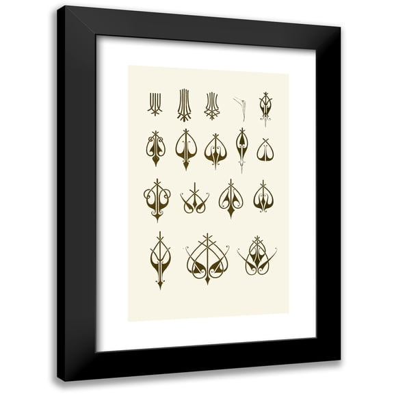 Christopher Dresser 10x14 Black Modern Framed Museum Art Print Titled - The Art of Decorative Design Pl27 (1862)