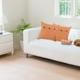 thumbnail image 4 of Funda de almohada Laklulu Farmhouse Snuggle con sofá cama de lino vintage de tres botones y funda de almohada con ribete para silla, 4 of 5