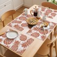 thumbnail image 5 of Red Pineapple Placemats Set of 8 Summer Botanical Tropical Fruits Place Mats Indoor Wipeable Table Mats Washable Cloth Dining Table Placemats for Kitchen Holiday Party Home Decor 13x19 Inch, 5 of 9