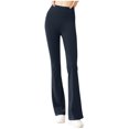 thumbnail image 2 of Pantalones moldeadores para mujer, de color liso, de yoga, con corte de bota, cintura alta, levantamiento de cadera, compresión abdominal, ropa interior moldeadora, pantalones de poliéster para mujer., 2 of 4