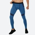 thumbnail image 4 of dzxyzu Men's Compression Pants Leggings Tights with Pockets Sports Baselayer Athletic Tights Pants for Basketball Running Blue, 4 of 5