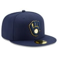 thumbnail image 3 of Men's New Era Navy Milwaukee Brewers Home Authentic Collection On-Field 59FIFTY Fitted Hat, 3 of 5