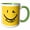 Green/White, variant on 3drose, Motivational Quote Good Vibes Yellow Smiley, 11oz Two-tone Yellow Mug