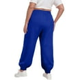 thumbnail image 5 of Plus Size Women's Elastic Waist Sweatpants with Pockets, Loose Fit Long Casual Sport Pants for Daily Wear, Workout, Gym, Lounge, and Outdoor Activities Dark Blue M, 5 of 6