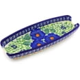 thumbnail image 1 of Polish Pottery 9¼-inch Corn Tray (Brilliant Butterfly Popp Theme) Signature UNIKAT Hand Painted in Boleslawiec, Poland + Certificate of Authenticity, 1 of 6