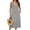 Gray, variant on Dresses for Women Fashion Solid Color Loose Linen Dress with V Neck and Side Pockets Beach Dress Shirt