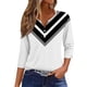 thumbnail image 1 of CHOII 50% de descuento en camisetas de mujer 2024. Camiseta de mujer con botones, manga 3/4, para uso diario, fin de semana, básica, cuello en V, blusas de mujer, mangas tres cuartos, camisetas de, 1 of 5