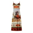 thumbnail image 4 of SMihono Robe Maxi Bohème d'Été pour Femmes Grande Taille Mode Féminine Sexy Sans Manches Imprimée Col en V Ample Robe Longue de Plage, 4 of 5