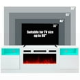 thumbnail image 4 of PLAUIN TV Stand with Fireplace, LED Light Entertainment Center for TVs up to 80", White, 4 of 6