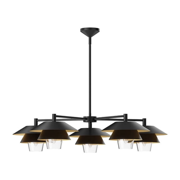 CH475138MBCL-Alora Lighting-Tetsu - 5 Light Chandelier-8.75 Inches Tall and 38 Inches Wide-Matte Black Finish