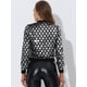 thumbnail image 4 of Disfraz de navidad Chaqueta Bomber Con Lentejuelas De Manga Larga Con Cremallera Y Brillo Para Mujer Color Color Plata XS, 4 of 5