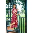 thumbnail image 2 of LEELA Women's Maxi Nightdress Cover Up Gown Caftan Loungewear Dashiki House Dresses for Women 3X-4X Cherry, Stripes, 2 of 5