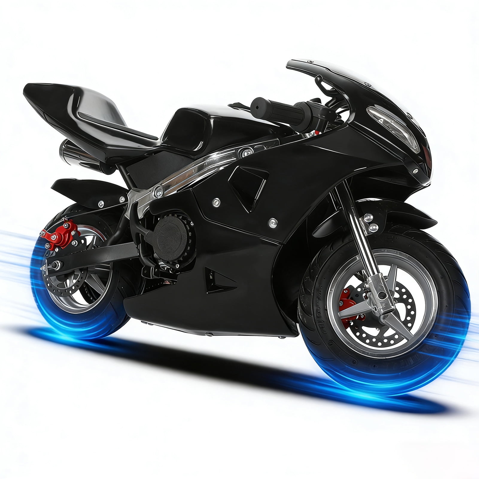 Bremoi 49cc 2 Stroke Pocket Bike,Gas Pocket Motorbike With Strong Dual Brake,Racing Max Speed 20Mph,Dual Headlights Mini Motorcycle For Kids 6-12 Years ,Black