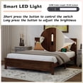 thumbnail image 3 of Sesslife King Size Bed Frame with Headboard & Footboard, Wood Platform Bed with Built-in LED Lights, Charging Station, Modern Farmhouse King Bed Frame with Slats, No Box Spring Needed, Walnut, 3 of 11