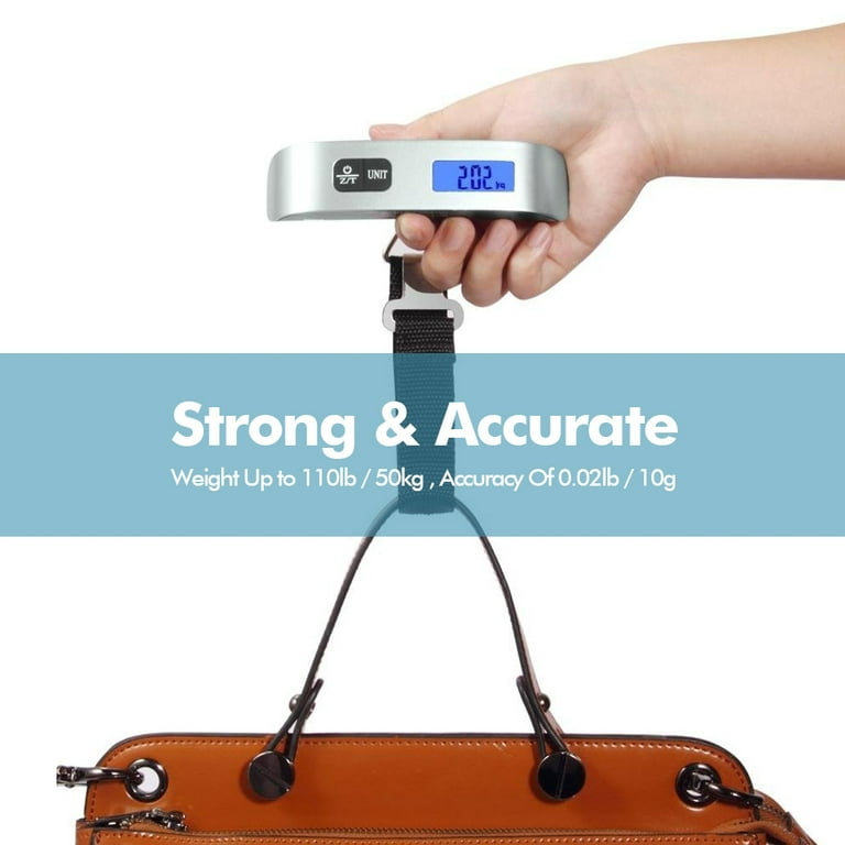 Luggage Scale, Digital Weight Scales For Travel Accessories Essentials  Suitcases, Portable Handheld Scale With Temperature Sensor, Rubber Paint,  110 Pounds, Battery Included,postal Scales/digital Scal - Temu
