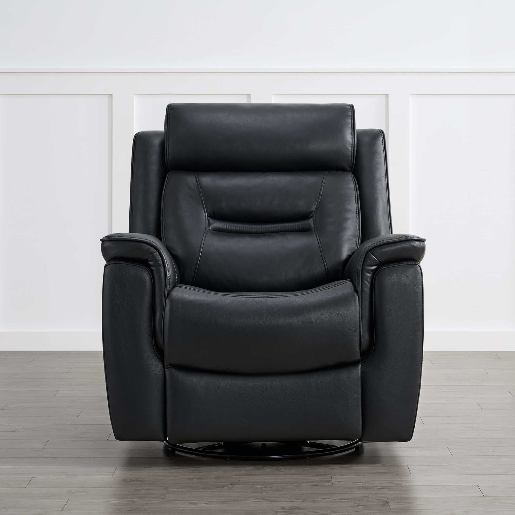 Spruce & Spring360° Swivel Manual Recliner with Glider Motion for Living Room, Black