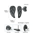 thumbnail image 5 of U7 Sterling Silver Angel Wing Stud Earrings Black Plated Hypoallergenic Adorned for Women Cute Studs Birthday Gift for Wife Daughter, 5 of 8