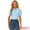 Light Blue, variant on Women's Peter Pan Collar Short Sleeve Button Front Shirts S White