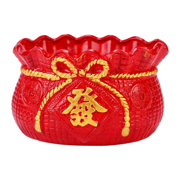 simhoa Ceramic Flower Pot with Drainage Hole Chinese Traditional Pot Flower Red