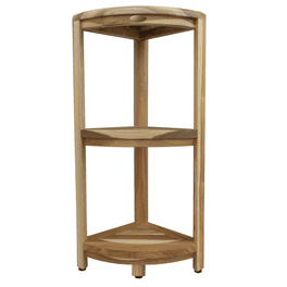 Compact Teak 3 tier Corner Shower Outdoor Bench in Natural Finish Compact Teak 3 tier Corner Shower Outdoor Bench in Natural Finish