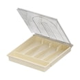 thumbnail image 4 of Bandeja para cubiertos, tenedores, cuchillos, cucharas, soporte para utensilios de cocina, organizador de cubiertos con tapa transparente, 4 of 9
