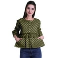 thumbnail image 1 of Moomaya T-Shirt à Manches Cloche pour Femmes Col Rond Imprimé Coton Crop Top Décontracté, 1 of 4