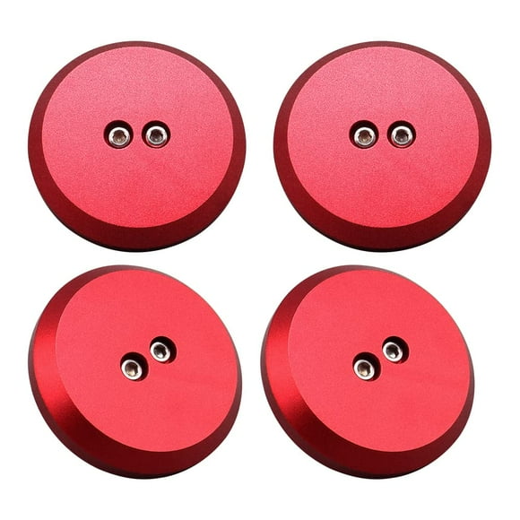 Samman Corvette Jack Pucks Billet Aluminum Jacking Puck Jack Pad Adapter Floor Jack Pad Compatible with 1997-2021 Corvette C5 C6 C7 C8/ Porsche 944 964 993 996 997 911 Boxster Cayman -(4 Pack Red)