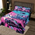 thumbnail image 2 of Erosebridal Speed Sports Coverlet Set Queen, Racing Car Bedding Set, Pink Purple 3 Pieces, 2 of 5