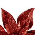 thumbnail image 5 of 9" Red Glittered Poinsettia Christmas Clip Ornament, 5 of 5