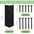 thumbnail image 2 of 4 Pack Black Raised Garden Bed Corner Brackets with Wood Screws for 20"-24" Bed, Rust Resistant Raised Bed Corners Metal Connectors 11" for Vegetable Planter Garden, 2 of 7