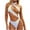 White, variant on Ausyst Swimsuit Women Fashion Casual Solid Color Backless Hollow Out Binding Bikinis Sets, Summer Clearance!